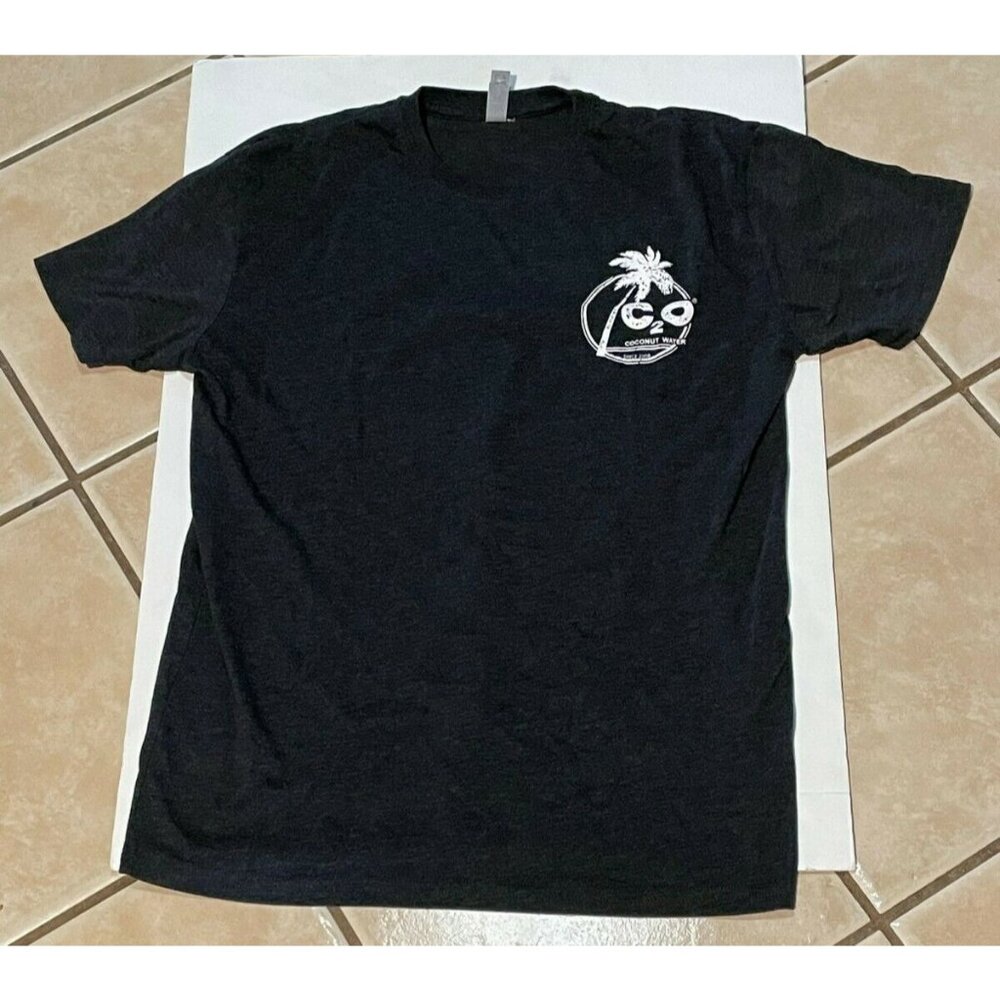 Coconut Water shirt mens small C20 palm trees short sleeve dark gray